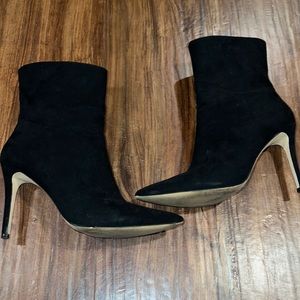 Faux suede ankle boots